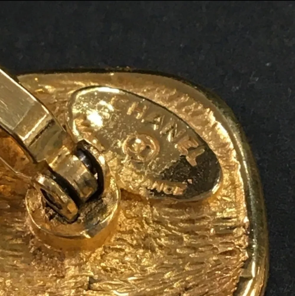 Chanel Gold Tone Cuff Links